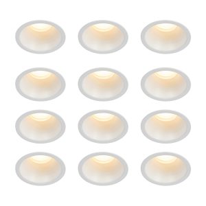 Set of 12 Recessed Spotlights White GU10 35mm IP44 - Dept