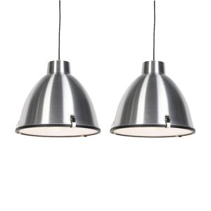 Set of 2 Aluminium Pendant Lamps Anteros