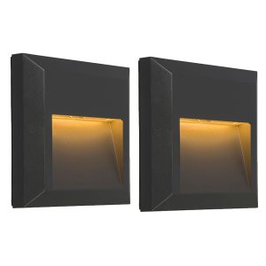 Set of 2 Modern Wall Light Dark Grey Incl. LED - Gem 2