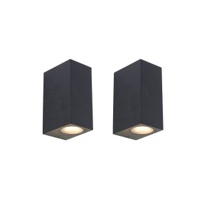 Set of 2 Modern Wall Lights Black 2-Light IP44 - Baleno