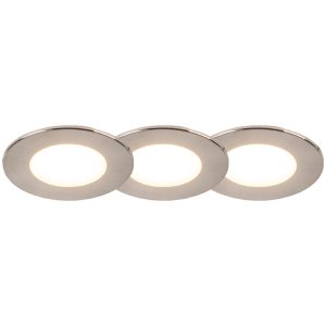 Set of 3 Recessed Spotlights Round Steel Incl. LED IP65 - Simply