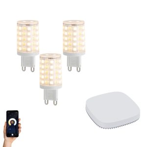Set of 3 Smart G9 Dimmable LED Bulbs 2.5W 250 lm 2700K-6500K incl. Zigbee Smart Hub
