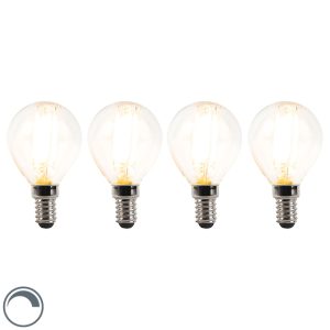 Set of 4 E14 Dimmable LED Bulbs P45 Clear 3W 250LM 2700K