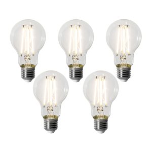 Set of 5 E27 Dimmable LED Bulbs A60 8W 900 lm 3000K