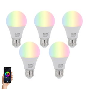 Set of 5 E27 Dimmable LED Bulbs A60 Opal 9W 806lm 2700-6500K