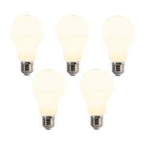 Set of 5 E27 LED Bulbs A67 Opal 8W 900lm 2700K
