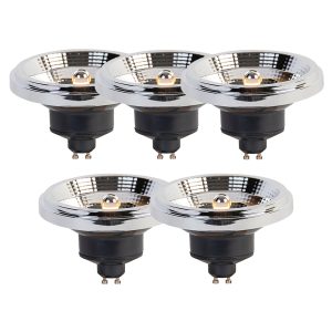 Set of 5 GU10 3-Step Dim-to-Warm LED Bulbs AR111 11W 620lm 2000-3000K
