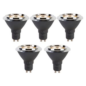 Set of 5 GU10 Dimmable LED Bulbs AR70 6W 450lm 2700K