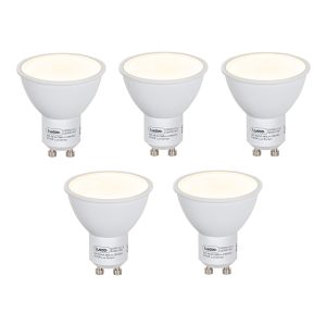 Set of 5 GU10 LED Bulbs with Dusk Sensor 5W 380lm 3000K