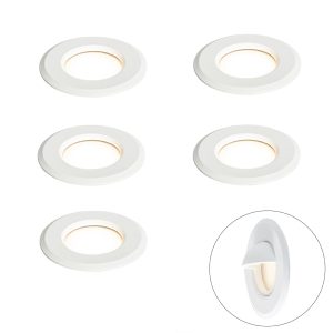 Set of 5 Modern Ground Spotlights White Incl. LED IP67 - Linsey