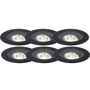 Set of 6 Modern Outdoor Ground Lights Black AR70 Adjustable IP65 - Delux