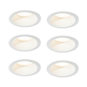 Set of 6 Recessed Spotlights White Incl. LED 3000K-5000K - Elias