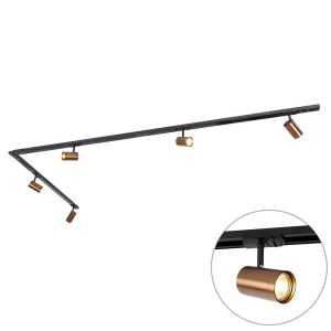 Smart 1-Phase Track Lighting Incl. 5 Wifi GU10 Dark Bronze - Jeana
