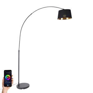 Smart Arc Lamp Black with Gold Incl. Wifi A60 - Arc Basic