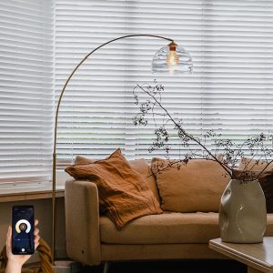 Smart Arc Lamp Brass with Clear Glass Incl. WiFi G95 - Arc