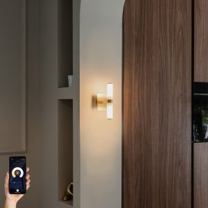 Smart Bathroom Wall Lamp Gold IP44 2-Lights Incl. 2 Wifi G9 - Bath