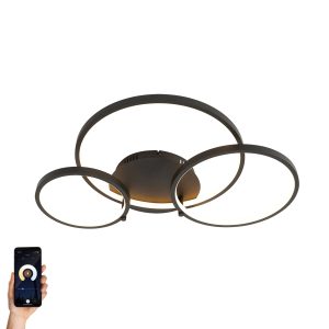 Smart Ceiling Light Black 3-Light with Remote Control - Rondas