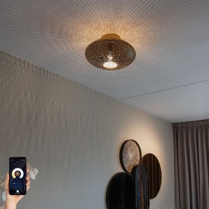 Smart Ceiling Light Black with Gold 40 cm Incl. Wifi G95 - Radiance