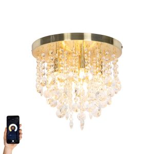 Smart Ceiling Light Gold with Glass Incl. 6 Wifi G9 - Medusa