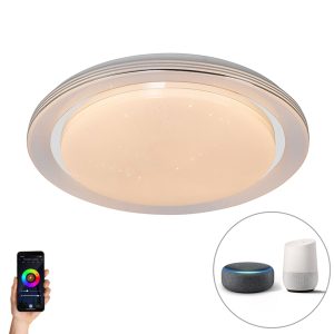 Smart Ceiling Light White 48 cm Incl. LED and RGB Dimmer - Jochem