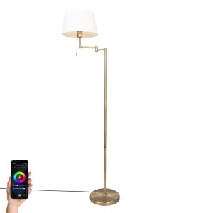 Smart Classic Floor Lamp Bronze with White Incl. WiFi A60 - Ladas Fix