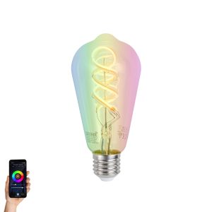 Smart E27 Dimmable LED Bulb ST64 Clear RGBW 4W 250lm 2700K