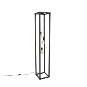 Smart Floor Lamp Black 3-Light Incl. Wifi G95 - Big Cage