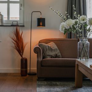 Smart Floor Lamp Black Incl. WiFi A60 Light Source - Lofty