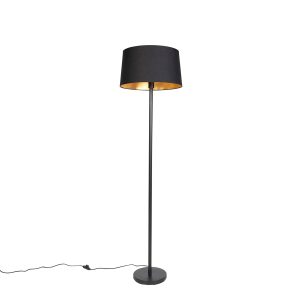 Smart Floor Lamp Black with Black Lampshade 45 cm Incl. Wifi A60 - Simplo