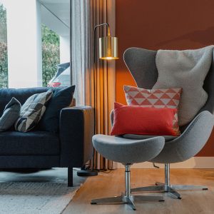 Smart Floor Lamp Black with Gold Incl. Wifi A60 - Lofty