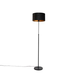 Smart floor lamp black with velor shade black 35 cm incl. Wifi A60 - Parte