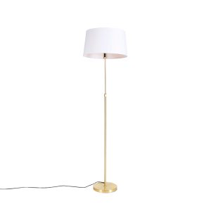 Smart Floor Lamp Gold with Linen Lampshade White 45 cm Incl. Wifi A60 - Parte