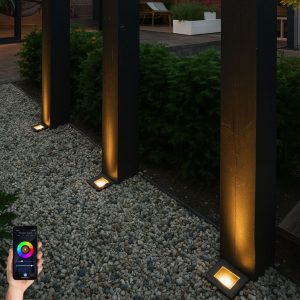 Smart Ground Spotlight Black Adjustable IP65 incl. Wifi GU10 50mm - Oneon