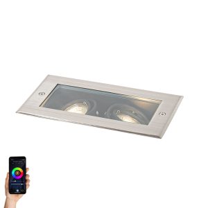 Smart Ground Spotlight Steel 2-Lights Adjustable IP65 incl. 2 GU10 50mm - Oneon