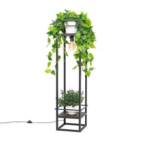 Smart Industrial Floor Lamp Black Incl. Wifi G95 - Cage Rack