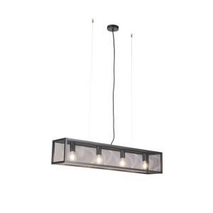 Smart Industrial Pendant Light Black Incl. 4 WiFi A60 - Cage Wire
