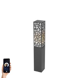 Smart Outdoor Bollard Black 60 cm IP44 incl. Wifi ST64 - Nicole