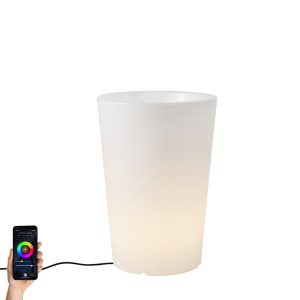 Smart Outdoor Floor Lamp Planter White IP65 Incl. LED Wifi A60 - Verano