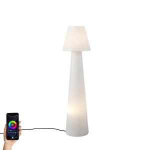 Smart Outdoor Floor Lamp White Incl. LED A60 IP44 - Katrijn