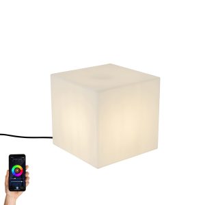 Smart Outdoor Lamp White 30 cm Square Incl. LED A60 IP44 - Nura