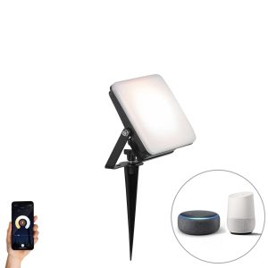 Smart Outdoor Spotlight Black 14.5 cm Incl. LED IP65 with Ground Spike - Ruud