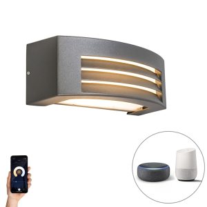 Smart Outdoor Wall Light Anthracite IP44 Incl. Wifi P45 - Hurricane 1