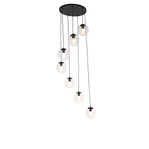 Smart Pendant Lamp Black 7-Lights Incl. WiFi ST64 - Pallon