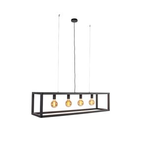 Smart Pendant Light Black 4-Light Incl. Wifi G95 - Big Cage