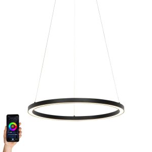 Smart Pendant Light Black 60 cm Incl. LED and RGBW - Girello
