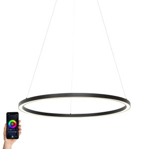 Smart Pendant Light Black 80 cm Incl. LED and RGBW - Girello
