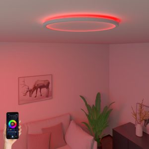 Smart plafondlamp wit 40 cm incl. LED RGBW IP54 - Siem