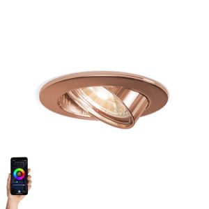 Smart Recessed Spotlight Copper Tiltable Incl. Wifi GU10 - Edu