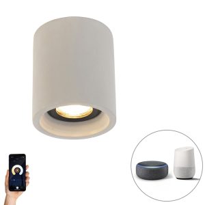 Smart Round Ceiling Spot Concrete Incl. Wifi GU10 - Deep