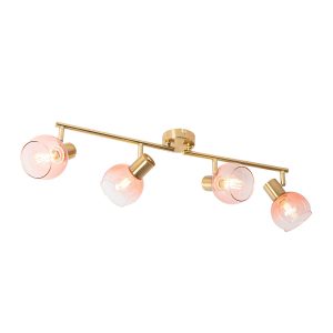 Smart Spotlight Gold with Pink Glass Incl. 4 Wifi P45 - Vidro